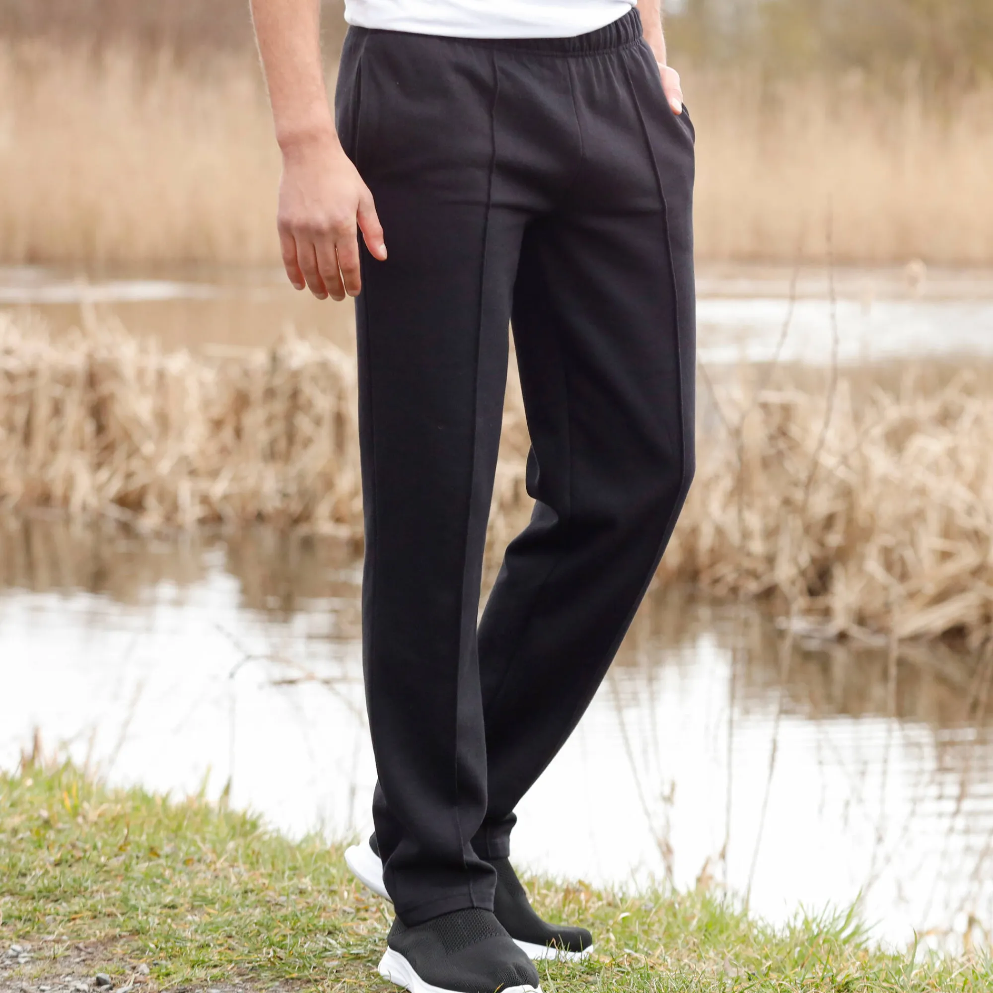 Broek<Blancheporte Vrijetijdsbroek in molton zwart