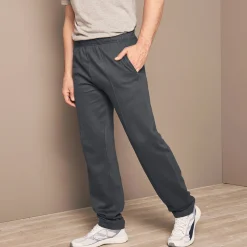 Broek<Blancheporte Vrijetijdsbroek in molton chiné antraciet