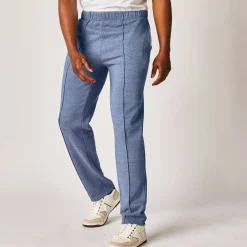 Broek<Blancheporte Vrijetijdsbroek in molton jeansblauw