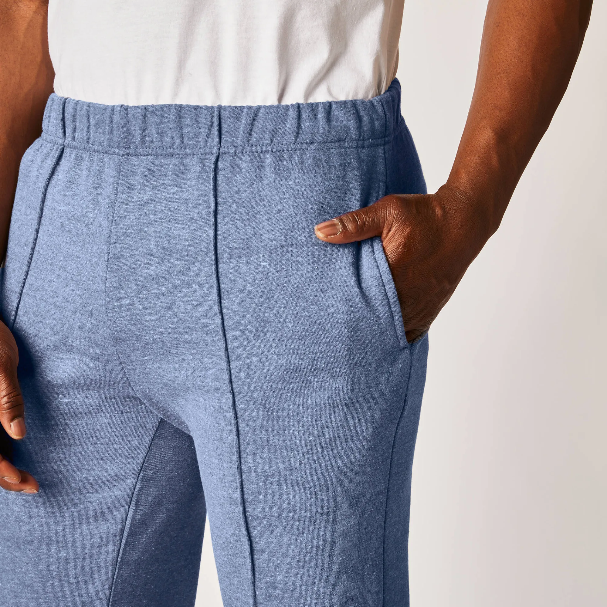 Broek<Blancheporte Vrijetijdsbroek in molton jeansblauw