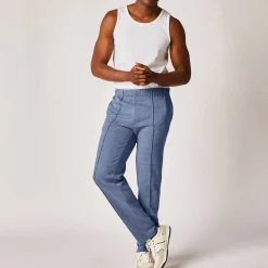 Broek<Blancheporte Vrijetijdsbroek in molton jeansblauw