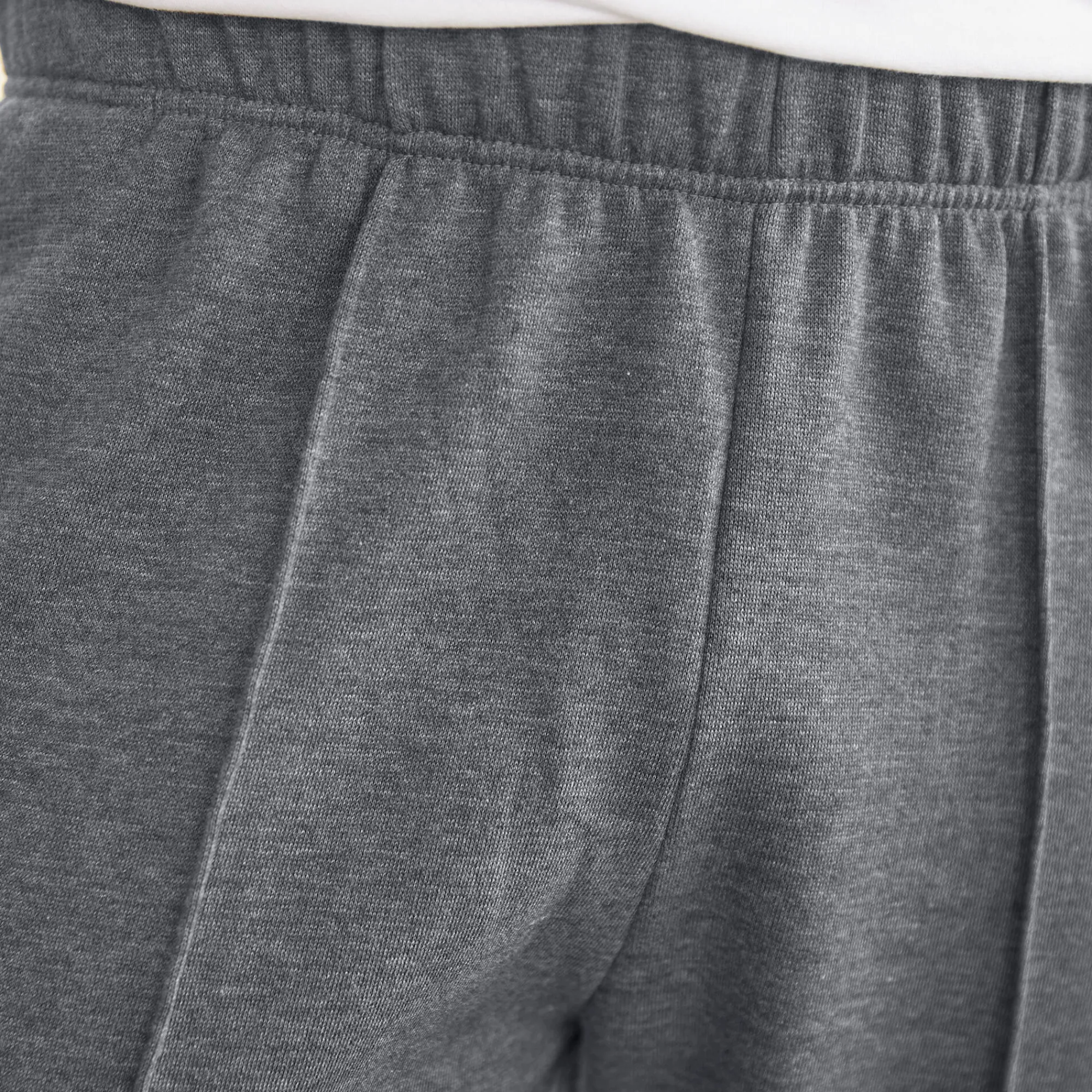 Broek<Blancheporte Vrijetijdsbroek in molton, aangetrokken pijponderkanten chiné antraciet