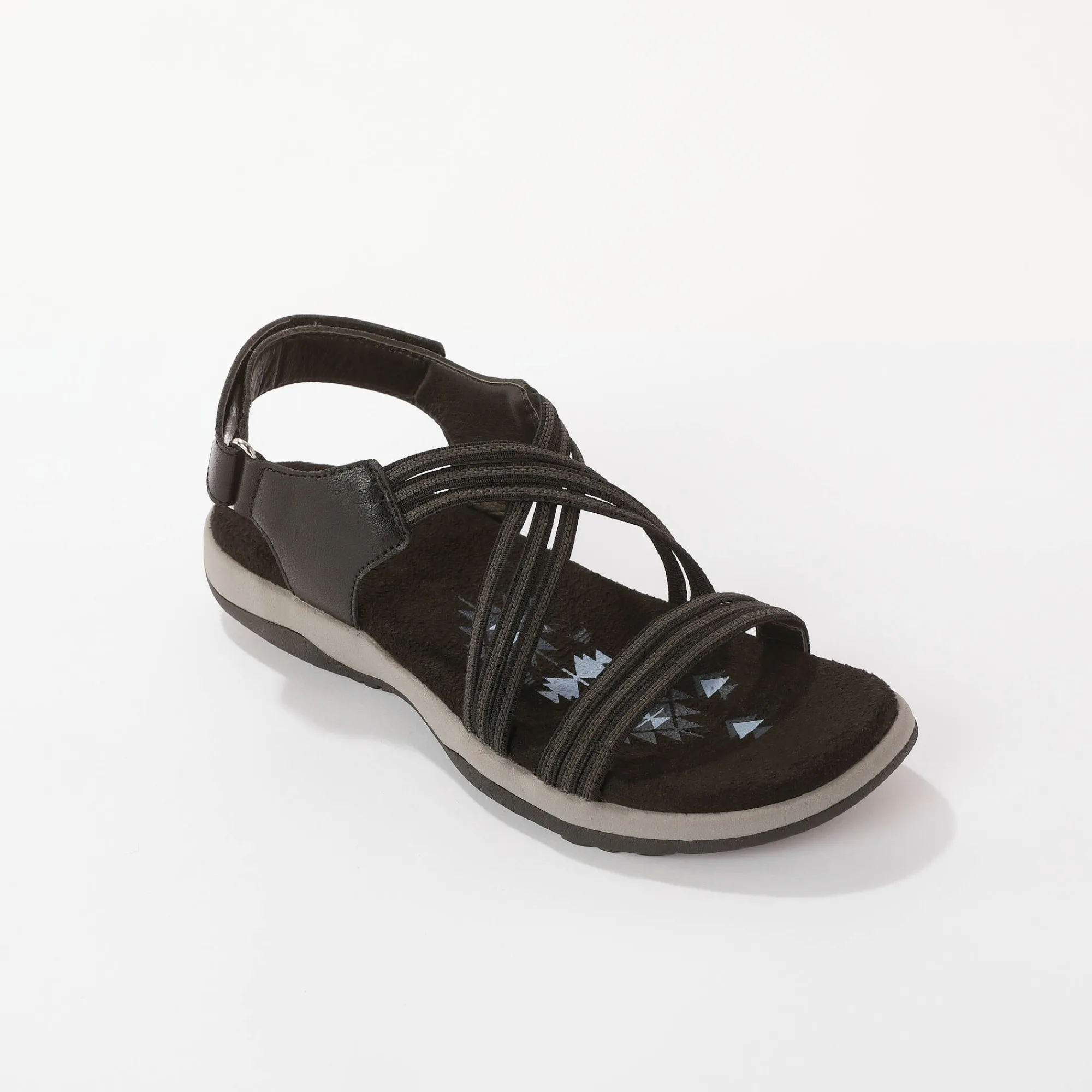 Sandalen En Espadrilles|Schoenen<Blancheporte Wandelsandalen met elastische scratchriempjes zwart