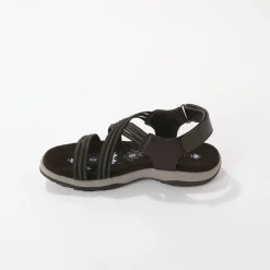 Sandalen En Espadrilles|Schoenen<Blancheporte Wandelsandalen met elastische scratchriempjes zwart