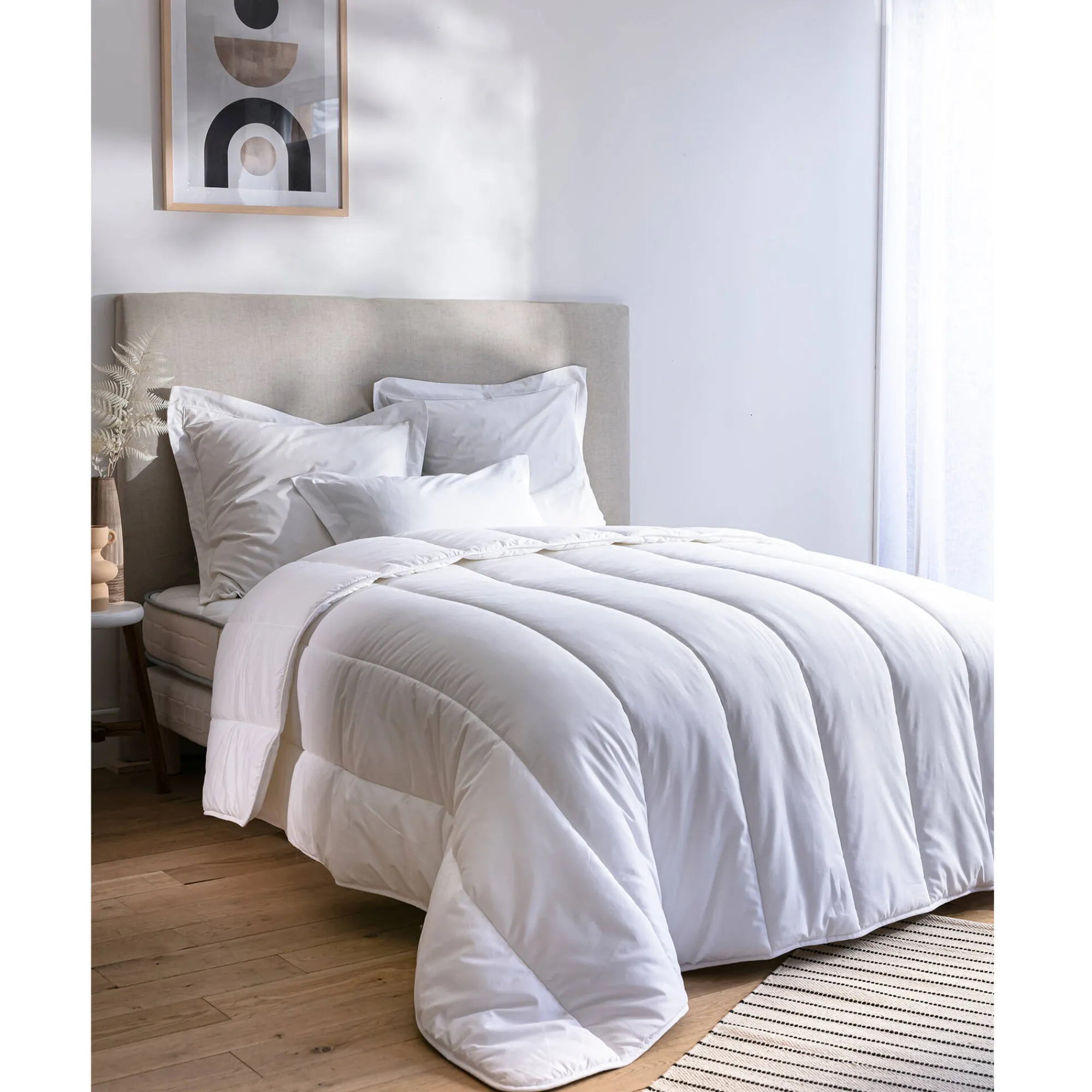 Dekbed<Abeil Warm dekbed met vulling in gerecycleerde vezels 300 g/m2 wit