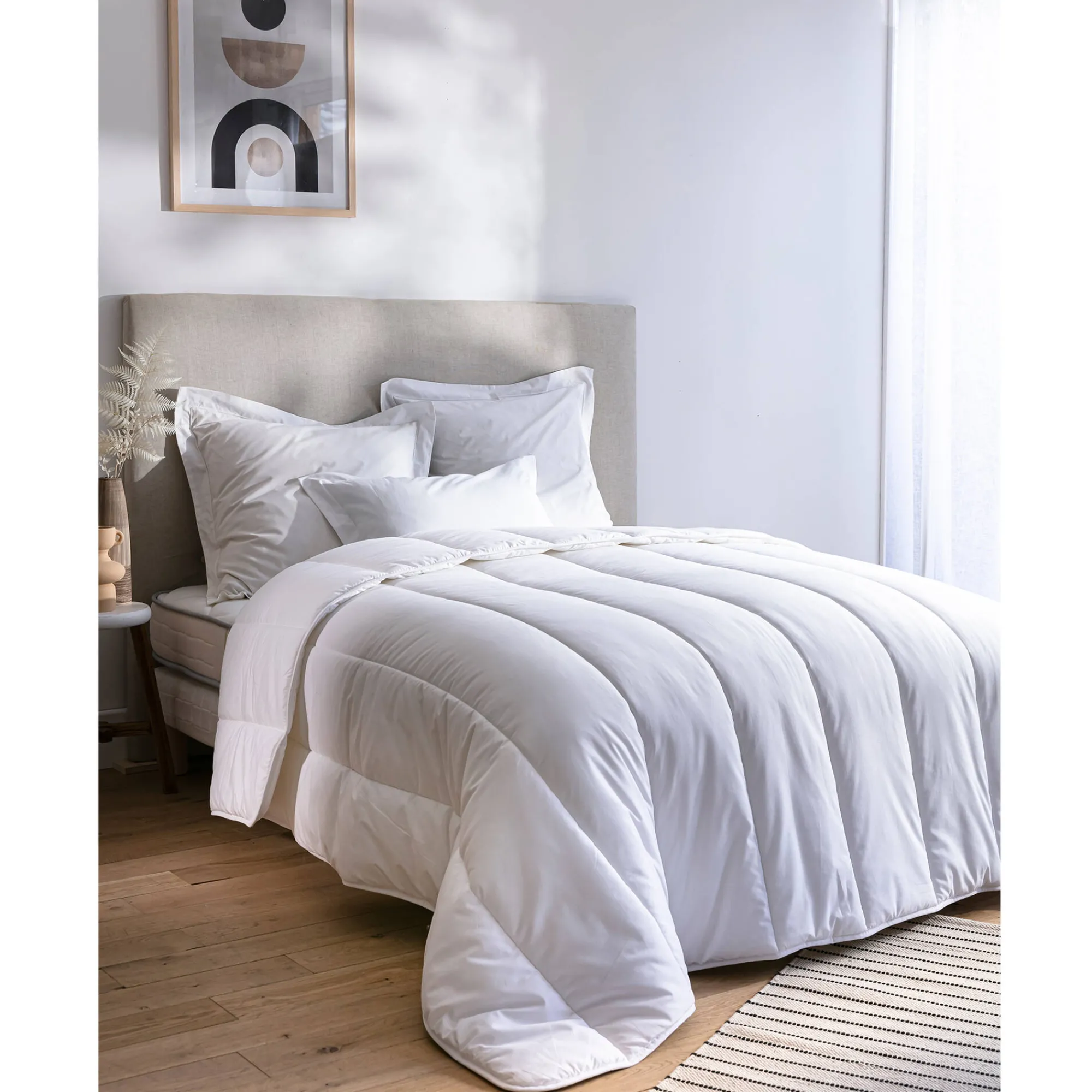 Dekbed<Abeil Warm dekbed met vulling in gerecycleerde vezels 500 g/m2 wit