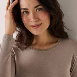 Thermisch Ondergoed<Blancheporte Warm T-shirt met lang mouwen in wolmix lichttaupe