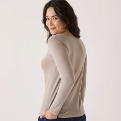 Thermisch Ondergoed<Blancheporte Warm T-shirt met lang mouwen in wolmix lichttaupe