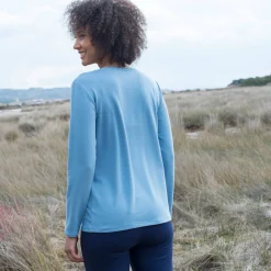 T-Shirt En Topje<Blancheporte Warm T-shirt met lange mouwen, ronde hals grijsblauw