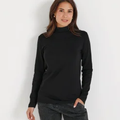 T-Shirt En Topje<Blancheporte Warm T-shirt met lange mouwen, opstaande kraag zwart