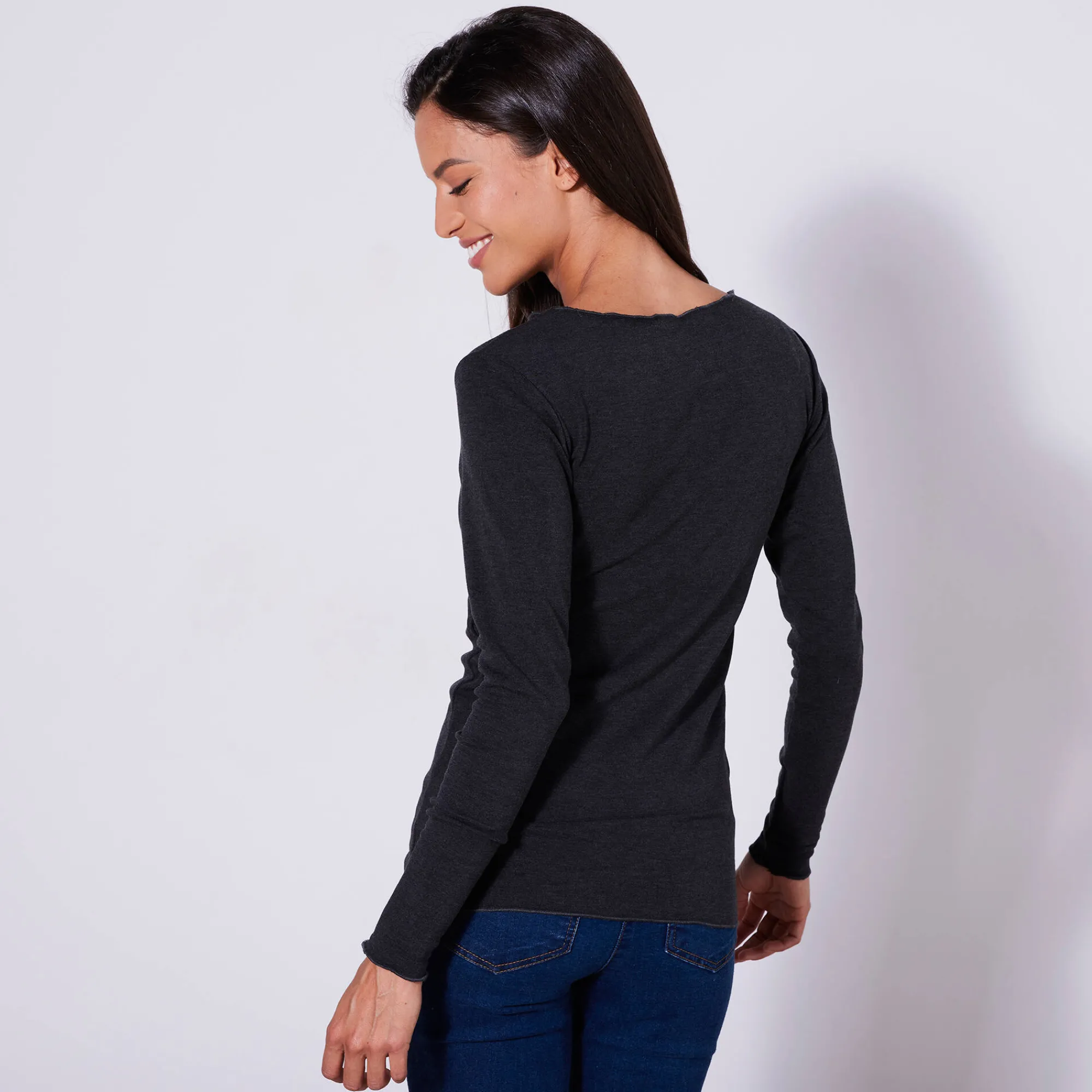 Thermisch Ondergoed<Blancheporte Warm T-shirt met lange mouwen en ronde hals zwart