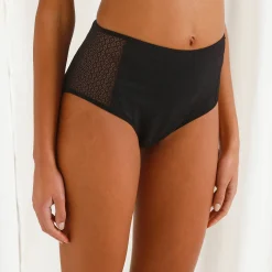 Slip En Shorty<Athena Wasbaar broekje voor urineverlies in biokatoen(**) - zwaar urineverlies zwart