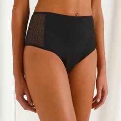 Slip En Shorty<Athena Wasbaar broekje voor urineverlies in biokatoen(**) - zwaar urineverlies zwart