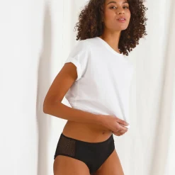 Slip En Shorty<Athena Wasbare slip voor urineverlies in biokatoen(**) - zwaar urineverlies zwart