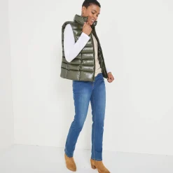 Parka En Donsjas<Blancheporte Waterafstotende metallic bodywarmer glanzend kaki