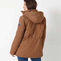 Parka En Donsjas<Blancheporte Waterafstotende parka met fleecevoering hazelnootbruin