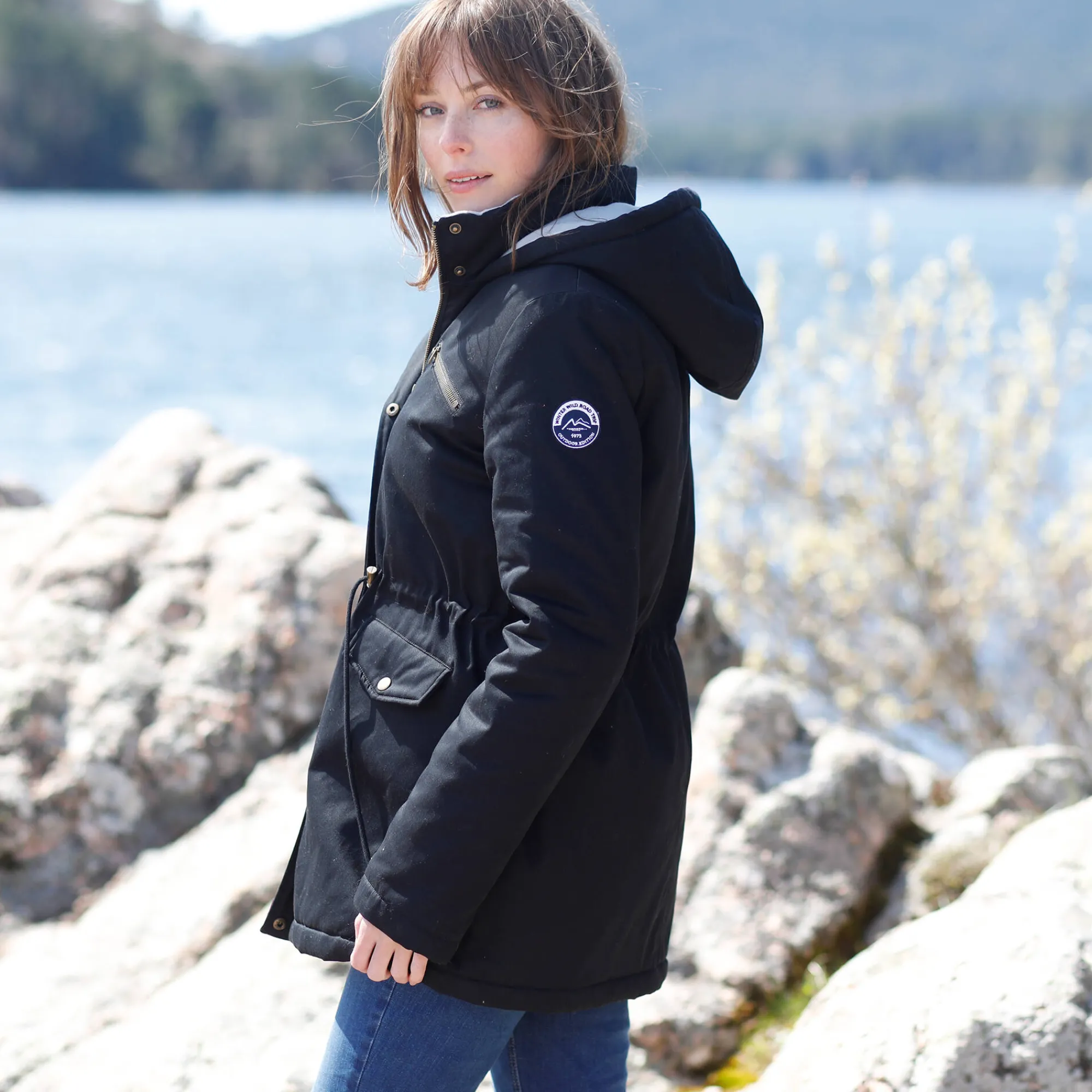 Parka En Donsjas<Blancheporte Waterafstotende parka met fleecevoering zwart