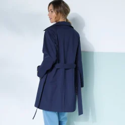 Jas En Mantel<Blancheporte Waterafstotende trenchcoat met verwijderbare ceintuur marine
