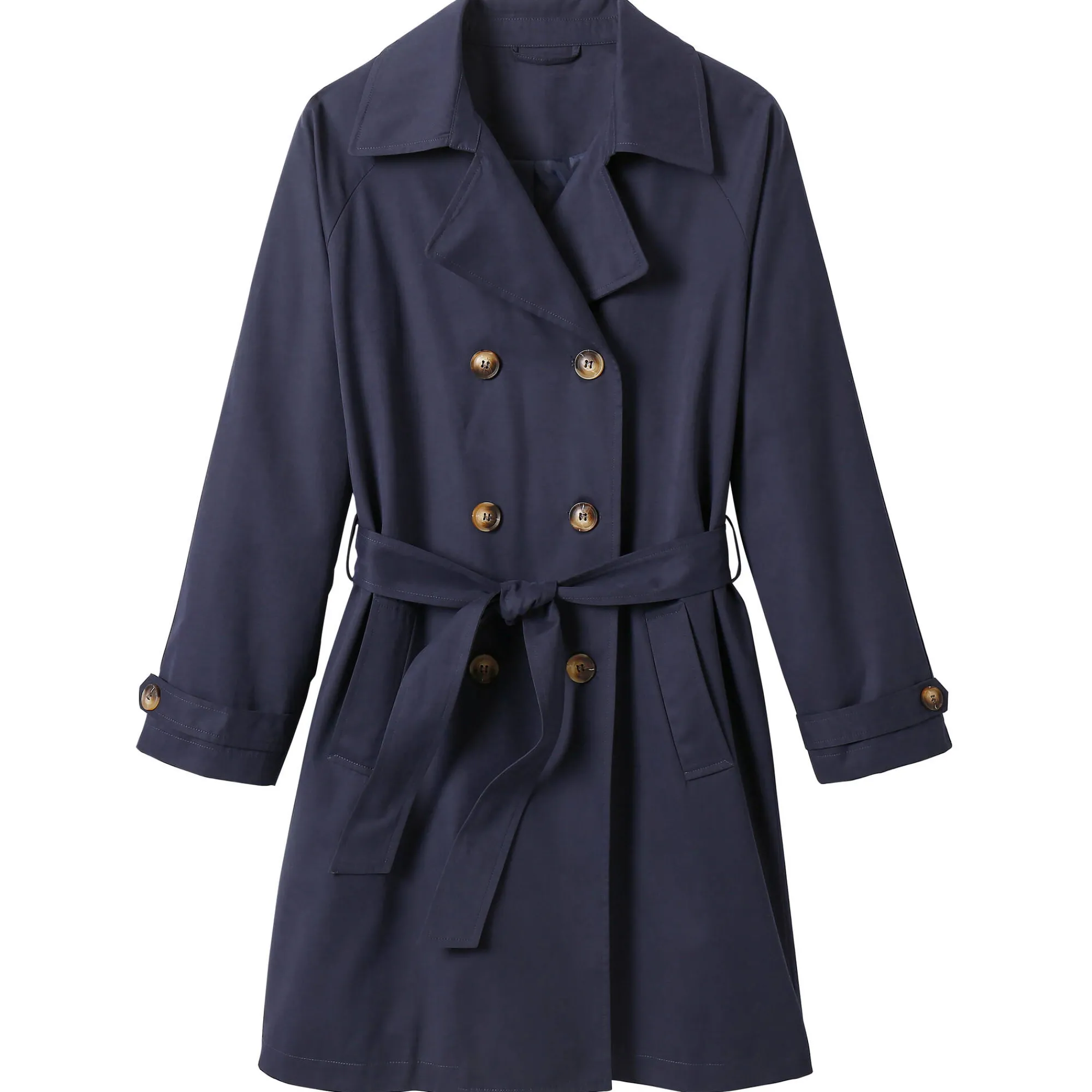 Jas En Mantel<Blancheporte Waterafstotende trenchcoat met verwijderbare ceintuur marine