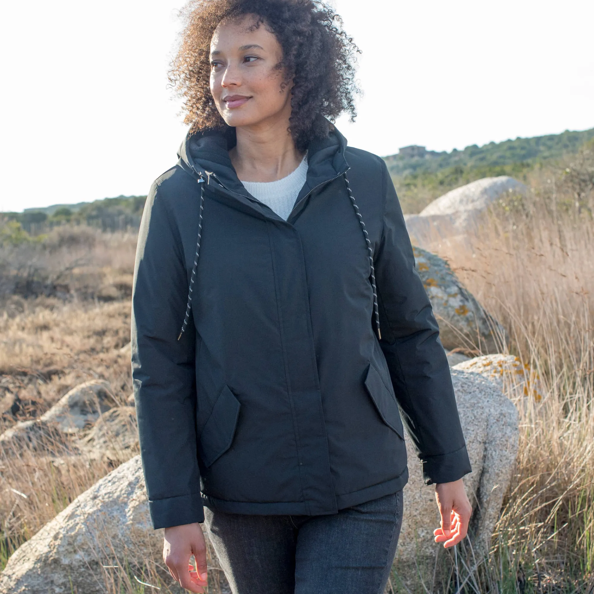 Parka En Donsjas<Blancheporte Waterdichte parka met rits en kap zwart