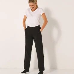 Broek<Blancheporte Wijde broek in molton met elastische taille zwart