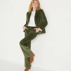 Feestoutfits Dames|Broek<Blancheporte Wijde broek in velours groen