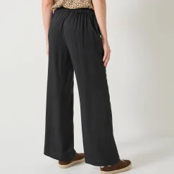 Broek<Blancheporte Wijde broek met materiaaleffect zwart