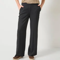 Broek<Blancheporte Wijde broek met materiaaleffect zwart