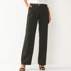 Broek<Blancheporte Wijde rechte broek, effen zwart