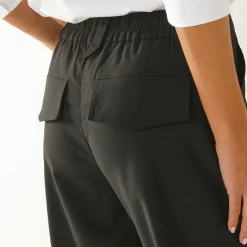 Broek<Blancheporte Wijde rechte broek, effen zwart
