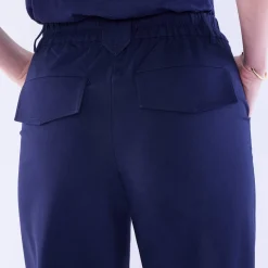 Broek<Blancheporte Wijde rechte broek, effen marine