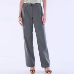 Broek<Blancheporte Wijde rechte broek, effen bronskleur