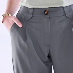 Broek<Blancheporte Wijde rechte broek, effen bronskleur