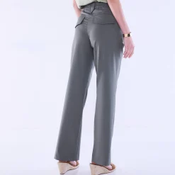 Broek<Blancheporte Wijde rechte broek, effen bronskleur