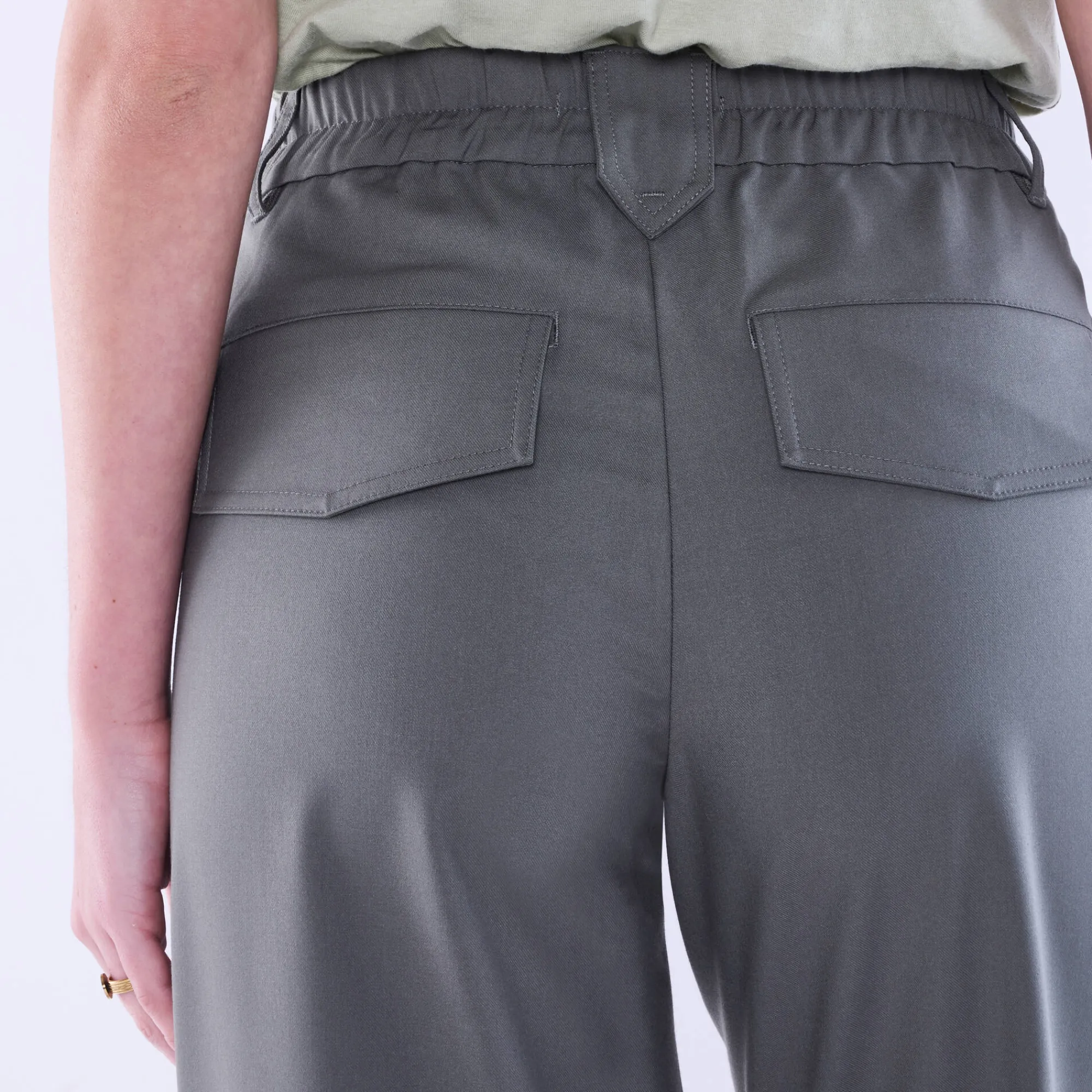 Broek<Blancheporte Wijde rechte broek, effen bronskleur