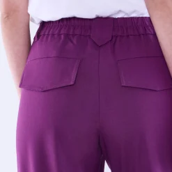 Broek<Blancheporte Wijde rechte broek, effen paars