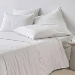 Effen Bedlinnen|Kussensloop<Blancheporte bedlinnen met platte plooien Colombine® wit