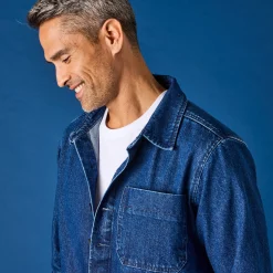 Mantel En Jas<Blancheporte Worker jasje met knoopsluiting en 3 zakken, jeans stone