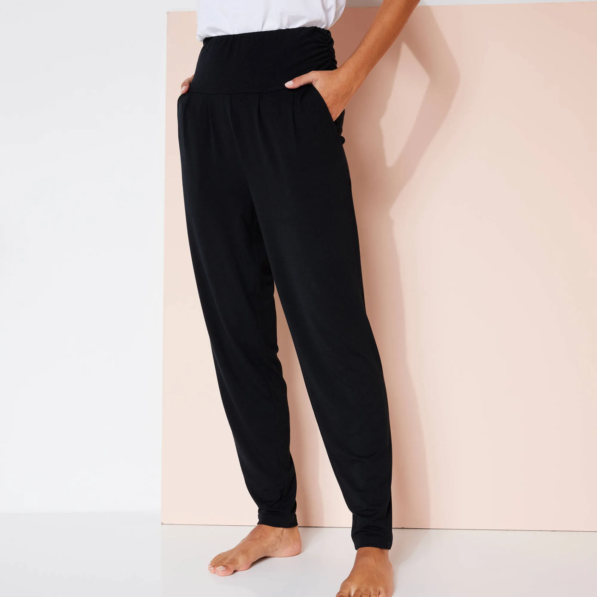 Broek<Blancheporte Yogabroek in tricot met comfortabel model zwart