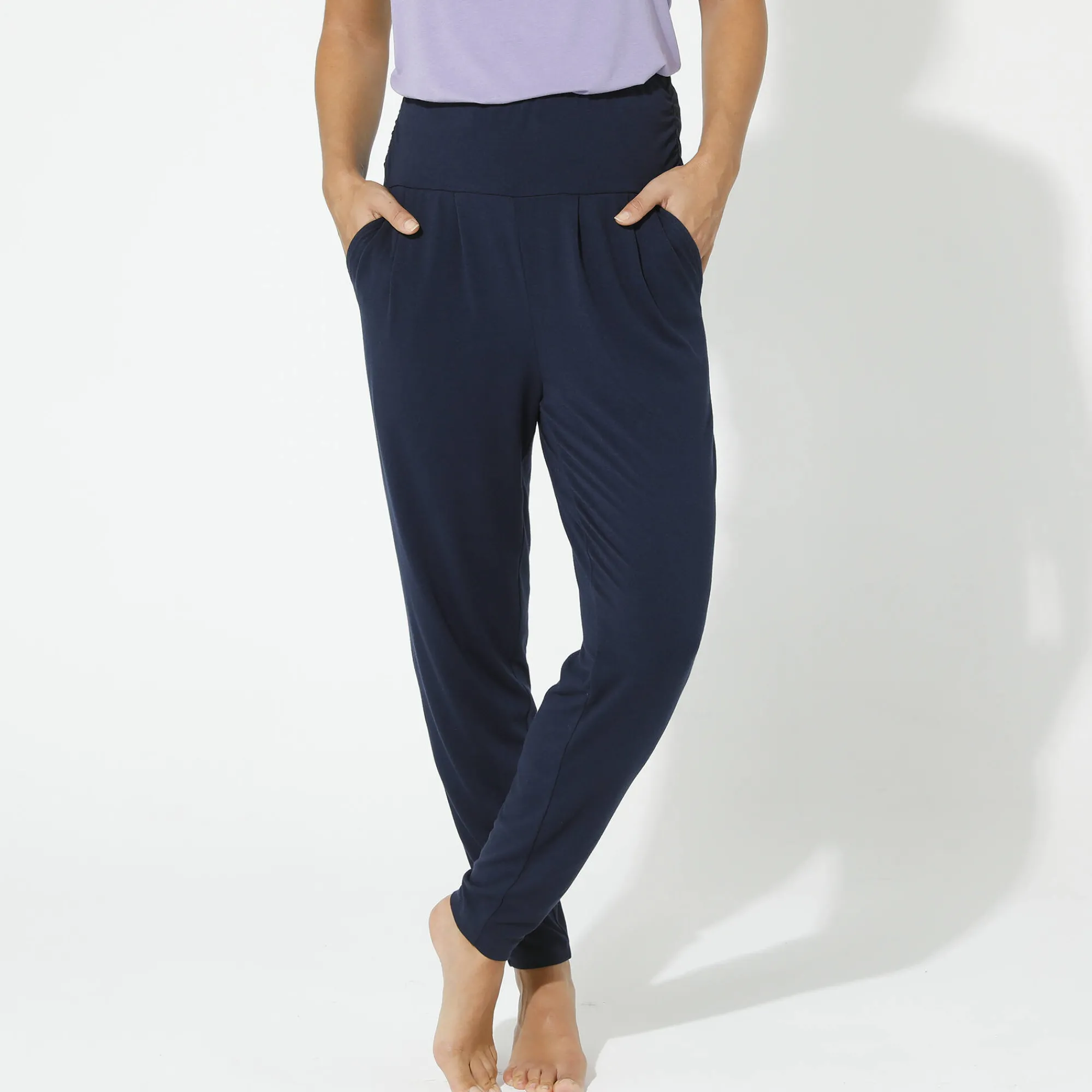 Broek<Blancheporte Yogabroek in tricot met comfortabel model marine