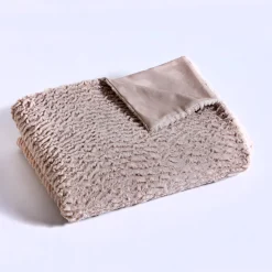 Feestdecoratie|Plaid<Blancheporte Zachte plaid met bontaspect taupe