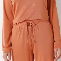 Pyjama<Blancheporte Zachte pyjama met polokraag karamel
