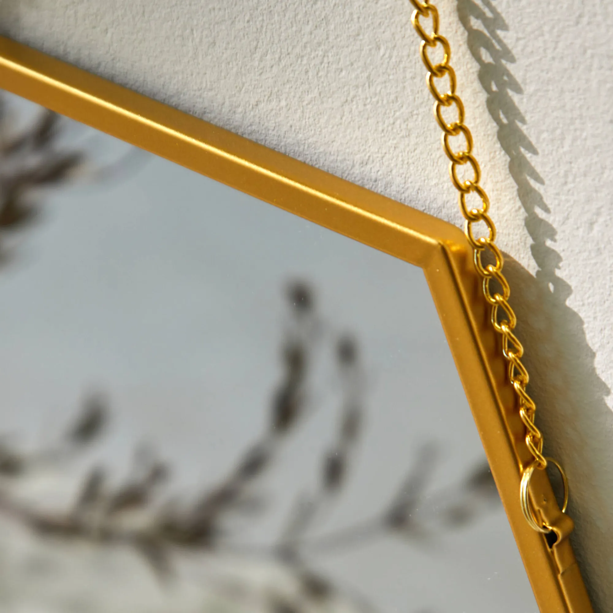 Feestdecoratie|Decoratieartikel<Blancheporte Zeshoekige spiegel - set van 2 goudkleurig