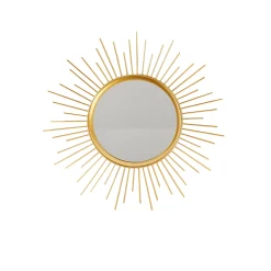 Feestdecoratie|Decoratieartikel<Blancheporte Zon spiegel in metaal goudkleurig