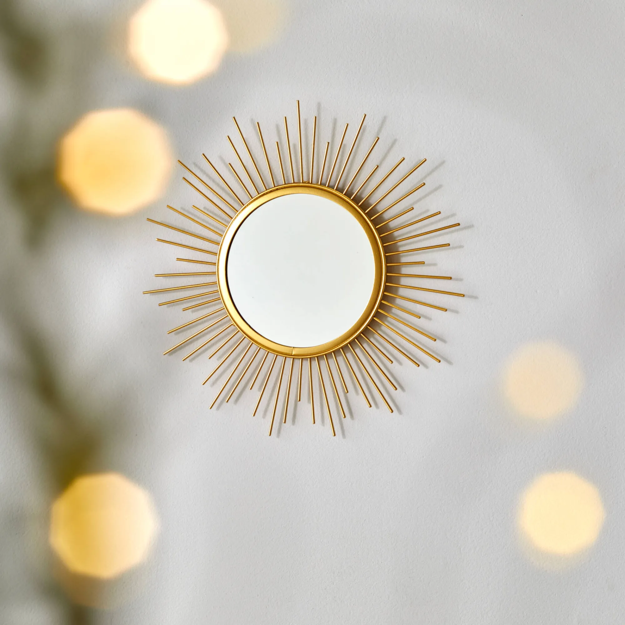 Feestdecoratie|Decoratieartikel<Blancheporte Zon spiegel in metaal goudkleurig