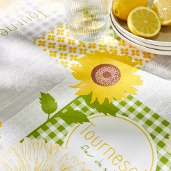 Tafelkleed<Blancheporte Zonnebloemprint tafelkleed grijs / geel