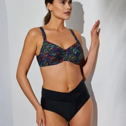 Badmode|Badmode<Blancheporte Zwemslip met hoge taille Solaro zwart