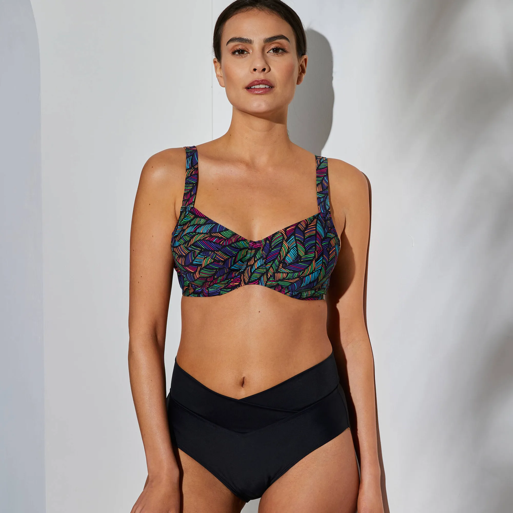 Badmode|Badmode<Blancheporte Zwemslip met hoge taille Solaro zwart